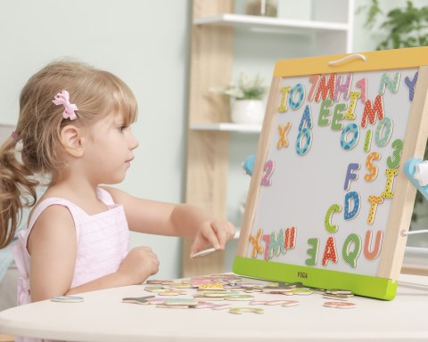 Viga Toys VIGA Drewniany Zestaw Magnetyczny Literki i cyferki