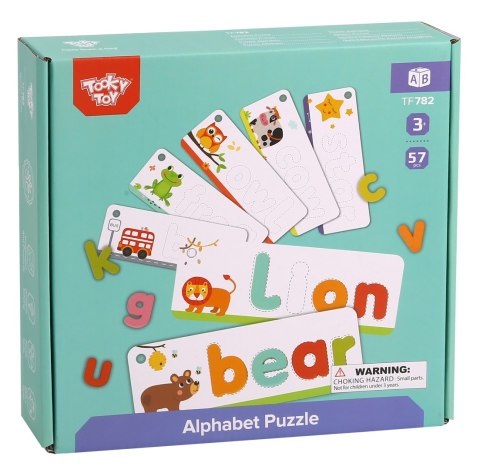 Tooky Toy TOOKY TOY Puzzle Alfabet Montessori Nauka Literek Słów Zwierzątka 57 el.