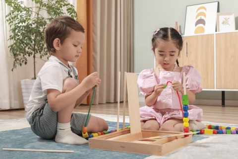Viga Toys VIGA Drewniana Gra edukacyjna Logiczne koraliki 104 elementy Montessori