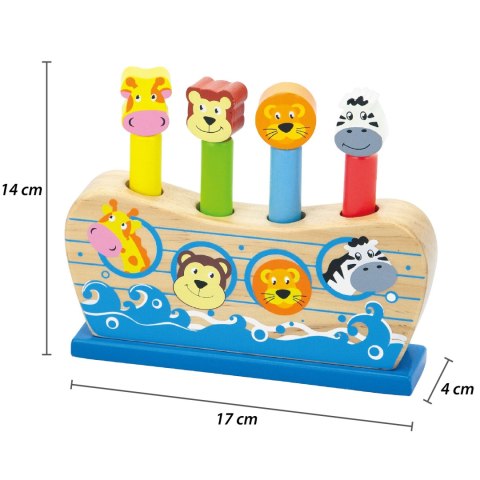 Viga Toys VIGA Drewniane Skaczące Zwierzątka Arka Noego