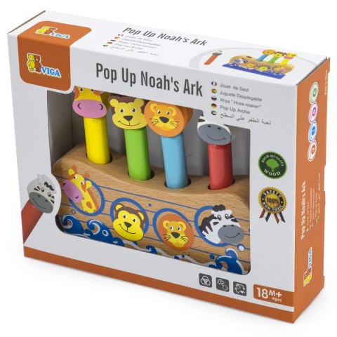 Viga Toys VIGA Drewniane Skaczące Zwierzątka Arka Noego