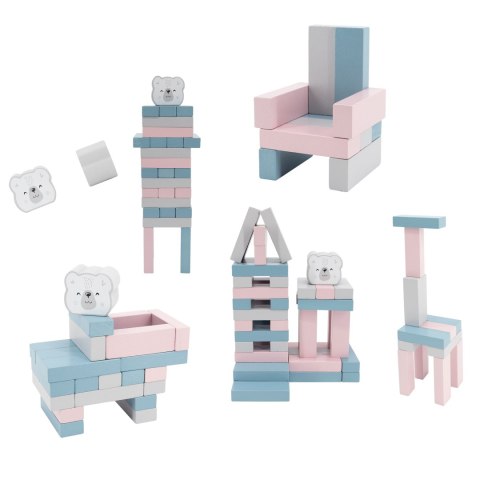 Viga Toys VIGA PolarB Drewniana Gra Wieża Układanka Pastelowa