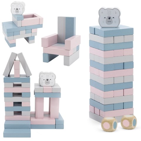 Viga Toys VIGA PolarB Drewniana Gra Wieża Układanka Pastelowa