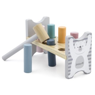 Viga Toys VIGA PolarB Drewniana Ławeczka Przebijanka Wbijanka z Młotkiem - Montessori