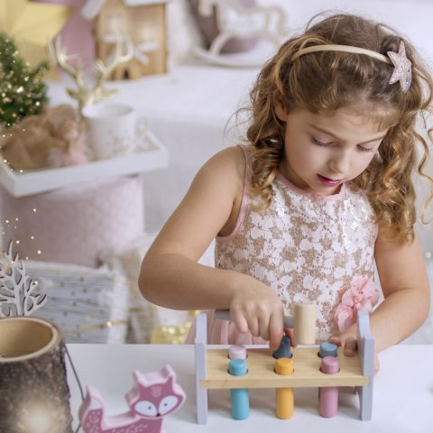 Viga Toys VIGA PolarB Drewniana Ławeczka Przebijanka Wbijanka z Młotkiem - Montessori
