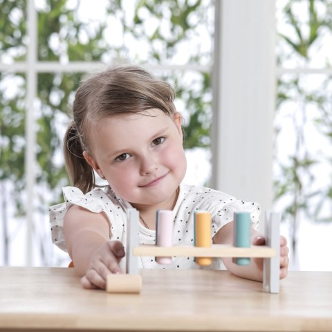 Viga Toys VIGA PolarB Drewniana Ławeczka Przebijanka Wbijanka z Młotkiem - Montessori