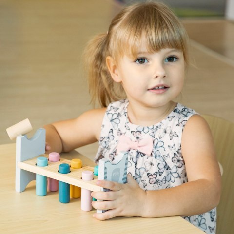Viga Toys VIGA PolarB Drewniana Ławeczka Przebijanka Wbijanka z Młotkiem - Montessori