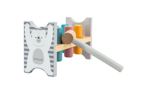 Viga Toys VIGA PolarB Drewniana Ławeczka Przebijanka Wbijanka z Młotkiem - Montessori