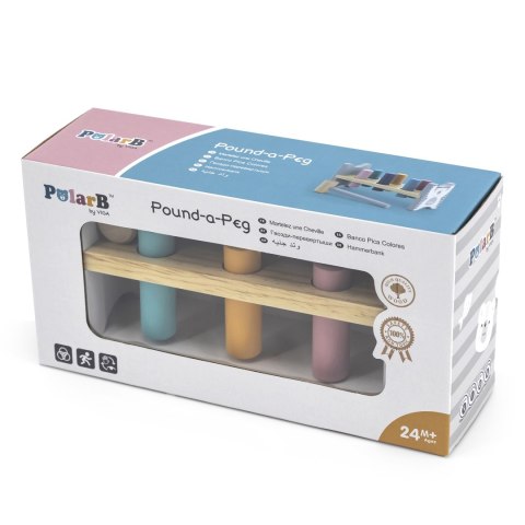 Viga Toys VIGA PolarB Drewniana Ławeczka Przebijanka Wbijanka z Młotkiem - Montessori