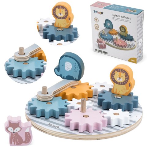 Viga Toys VIGA PolarB Drewniane Koła Zębate ze zwierzątkami