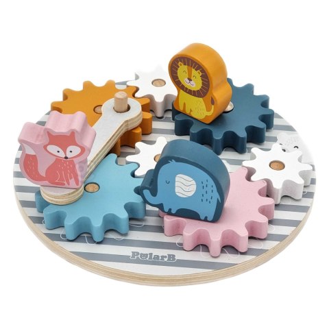 Viga Toys VIGA PolarB Drewniane Koła Zębate ze zwierzątkami