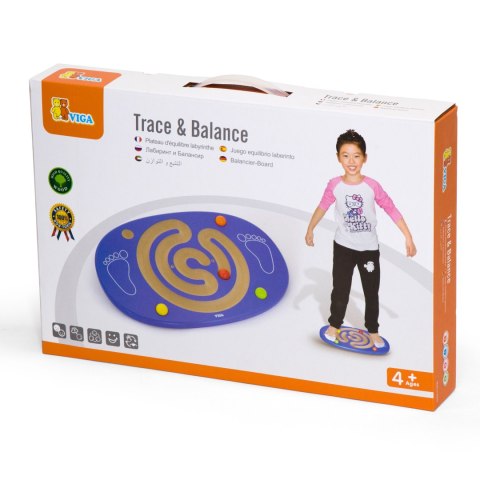 Viga Toys VIGA Sensoryczna Drewniana Deska do balansowania z labiryntem