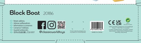 Classic World CLASSIC WORLD Drewniany Statek Układanie Bloków 13 el.