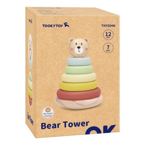 TOOKY TOY Drewniana Układanka Piramidka Miś TOOKY TOY Drewniana Układanka Piramidka Miś