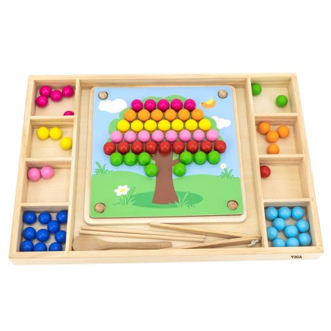 Viga Toys VIGA Drewniana Gra Kulki Złap i Dopasuj Układanka Montessori