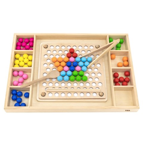 Viga Toys VIGA Drewniana Gra Kulki Złap i Dopasuj Układanka Montessori