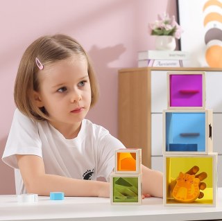 Viga Toys VIGA Drewniana Piramidka Układanka Klocki Sorter Montessori