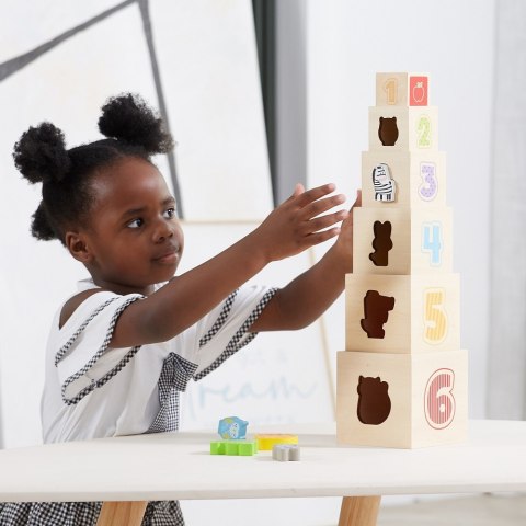 Viga Toys VIGA Drewniana Piramidka Układanka Klocki Sorter Montessori