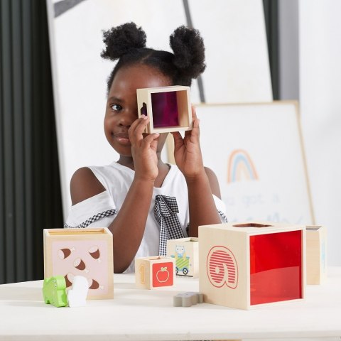 Viga Toys VIGA Drewniana Piramidka Układanka Klocki Sorter Montessori