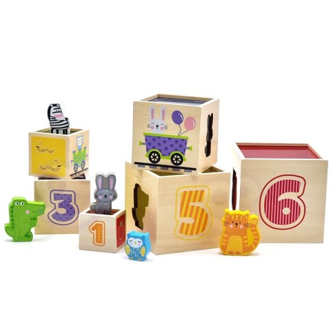 Viga Toys VIGA Drewniana Piramidka Układanka Klocki Sorter Montessori