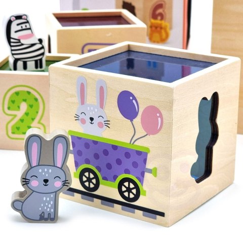 Viga Toys VIGA Drewniana Piramidka Układanka Klocki Sorter Montessori