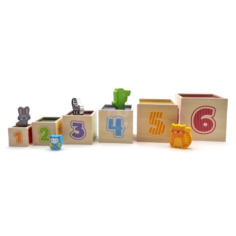 Viga Toys VIGA Drewniana Piramidka Układanka Klocki Sorter Montessori