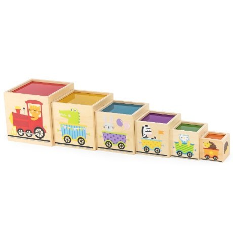 Viga Toys VIGA Drewniana Piramidka Układanka Klocki Sorter Montessori