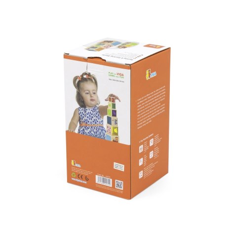 Viga Toys VIGA Drewniana Piramidka Układanka Klocki Sorter Montessori