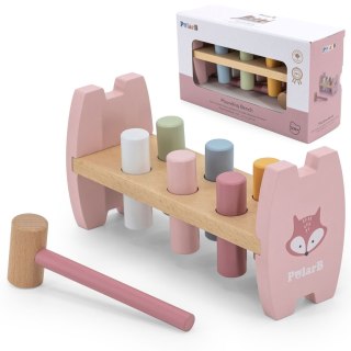 Viga Toys VIGA PolarB Drewniana Przebijanka Wbijanka z Młoteczkiem Lisek Montessori