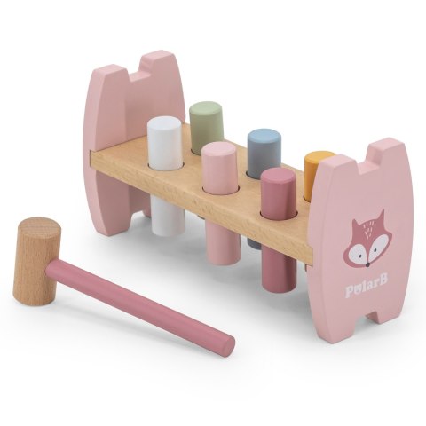 Viga Toys VIGA PolarB Drewniana Przebijanka Wbijanka z Młoteczkiem Lisek Montessori