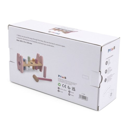 Viga Toys VIGA PolarB Drewniana Przebijanka Wbijanka z Młoteczkiem Lisek Montessori