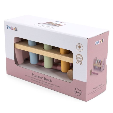 Viga Toys VIGA PolarB Drewniana Przebijanka Wbijanka z Młoteczkiem Lisek Montessori