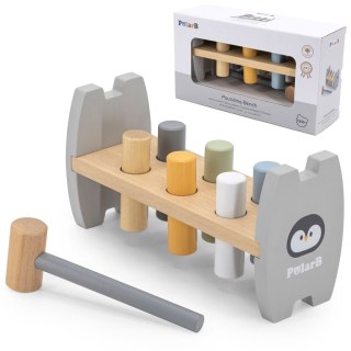Viga Toys VIGA PolarB Drewniana Przebijanka Wbijanka z Młoteczkiem Pingwinek Montessori