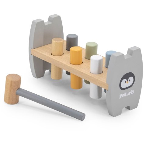 Viga Toys VIGA PolarB Drewniana Przebijanka Wbijanka z Młoteczkiem Pingwinek Montessori