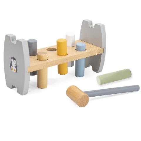 Viga Toys VIGA PolarB Drewniana Przebijanka Wbijanka z Młoteczkiem Pingwinek Montessori