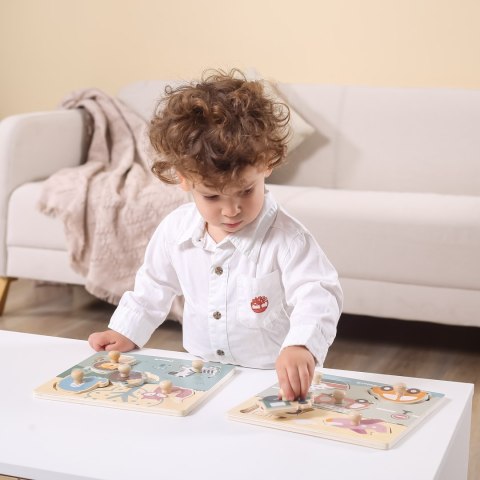 Viga Toys VIGA PolarB Drewniane Puzzle Zwierzęta z Pinezkami