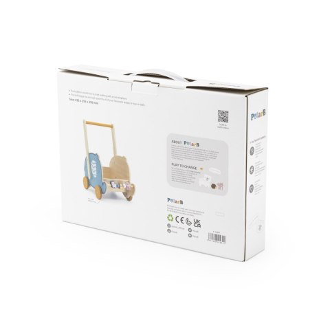 Viga Toys VIGA PolarB Drewniany Wózek 2w1 Chodzik Pchacz Słonik