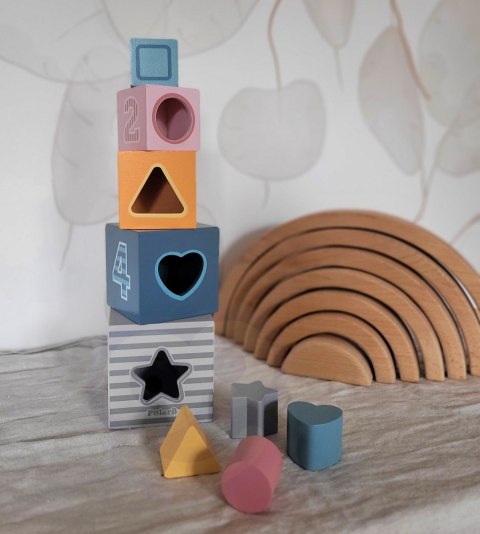 Viga Toys VIGA PolarB Piramidka Układanka edukacyjna Sorter Kostki Klocki