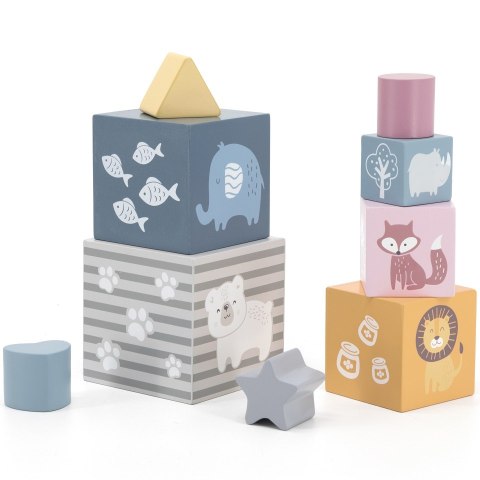 Viga Toys VIGA PolarB Piramidka Układanka edukacyjna Sorter Kostki Klocki