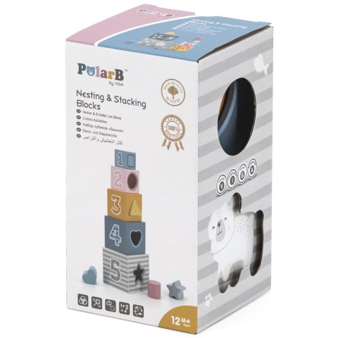 Viga Toys VIGA PolarB Piramidka Układanka edukacyjna Sorter Kostki Klocki