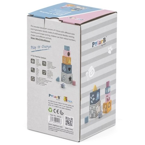 Viga Toys VIGA PolarB Piramidka Układanka edukacyjna Sorter Kostki Klocki