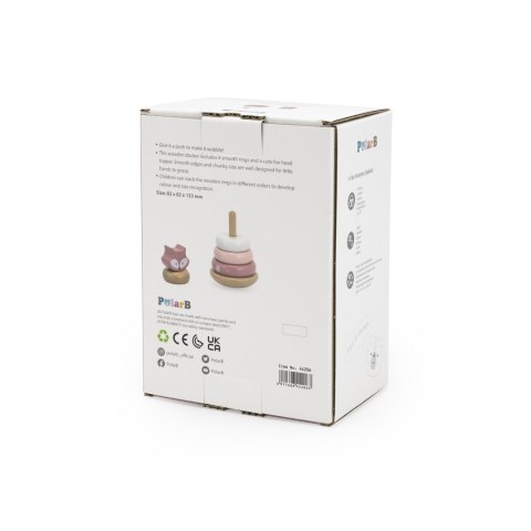 Viga Toys VIGA PolarB Drewniana Piramidka Edukacyjna - Lisek