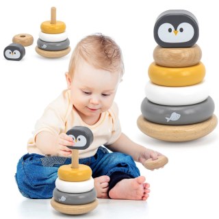 Viga Toys VIGA PolarB Drewniana Piramidka Edukacyjna - Pingwinek