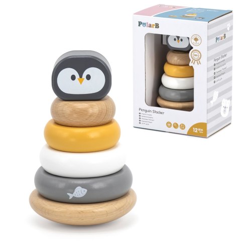 Viga Toys VIGA PolarB Drewniana Piramidka Edukacyjna - Pingwinek