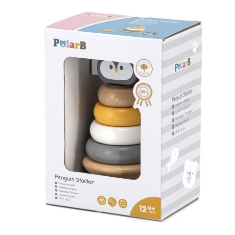 Viga Toys VIGA PolarB Drewniana Piramidka Edukacyjna - Pingwinek