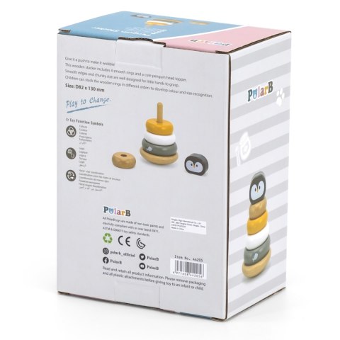 Viga Toys VIGA PolarB Drewniana Piramidka Edukacyjna - Pingwinek