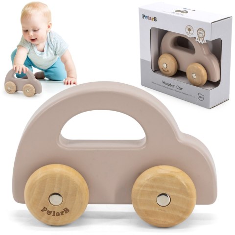 Viga Toys VIGA PolarB Drewniany Samochodzik do Pchania Brązowy