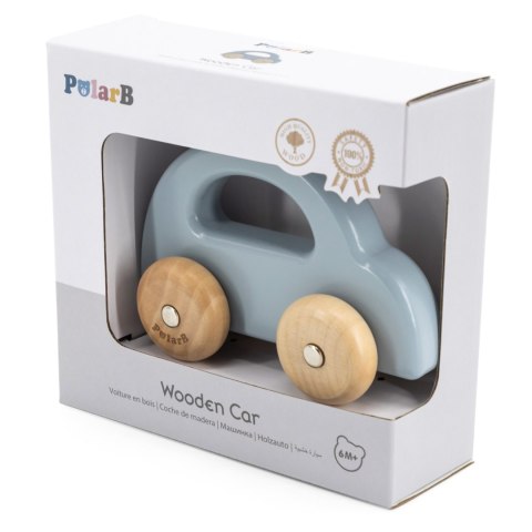 Viga Toys VIGA PolarB Drewniany Samochodzik do Pchania Niebieski