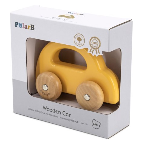 Viga Toys VIGA PolarB Drewniany Samochodzik do Pchania Żółty