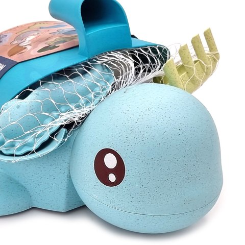 Woopie Let's Go Green WOOPIE GREEN Zestaw 2w1 do Piasku i Wanny Żółwik Niebieski 8 el. BIODEGRADOWALNY ORGANICZNY MATERIAŁ